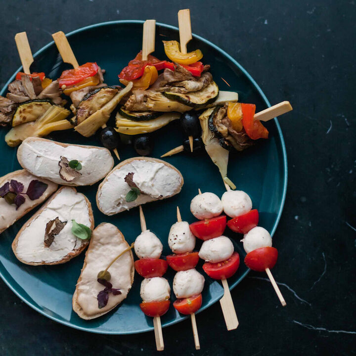 Nahaufnahme, Fingerfood auf Tablett, Impression Eventfotografie